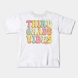 Third Grade Vibes , 3rd Grade Vibes , back to school Retro Vintage Kids T-Shirt